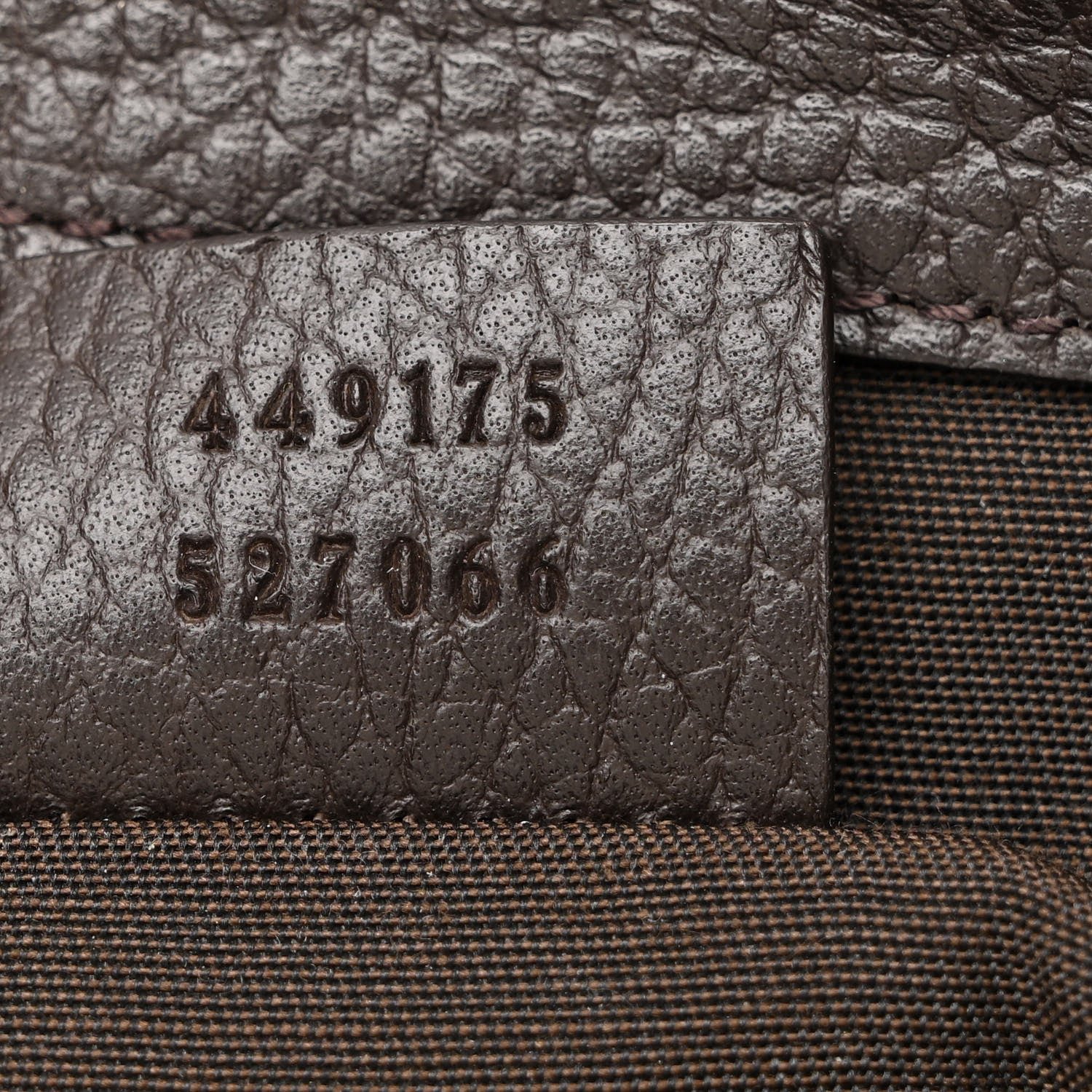 Gucci Monogram Dollar Calfskin O Drawstring Backpack Beige Ebony Testa di Moro Dark Chocolate 7 of 10