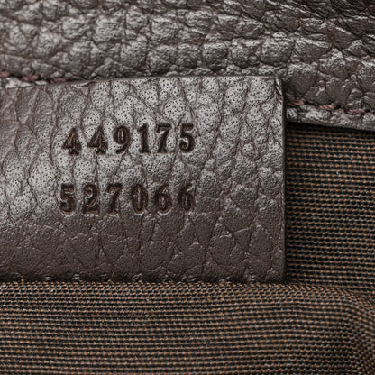 Gucci Monogram Dollar Calfskin O Drawstring Backpack Beige Ebony Testa di Moro Dark Chocolate 7 of 10