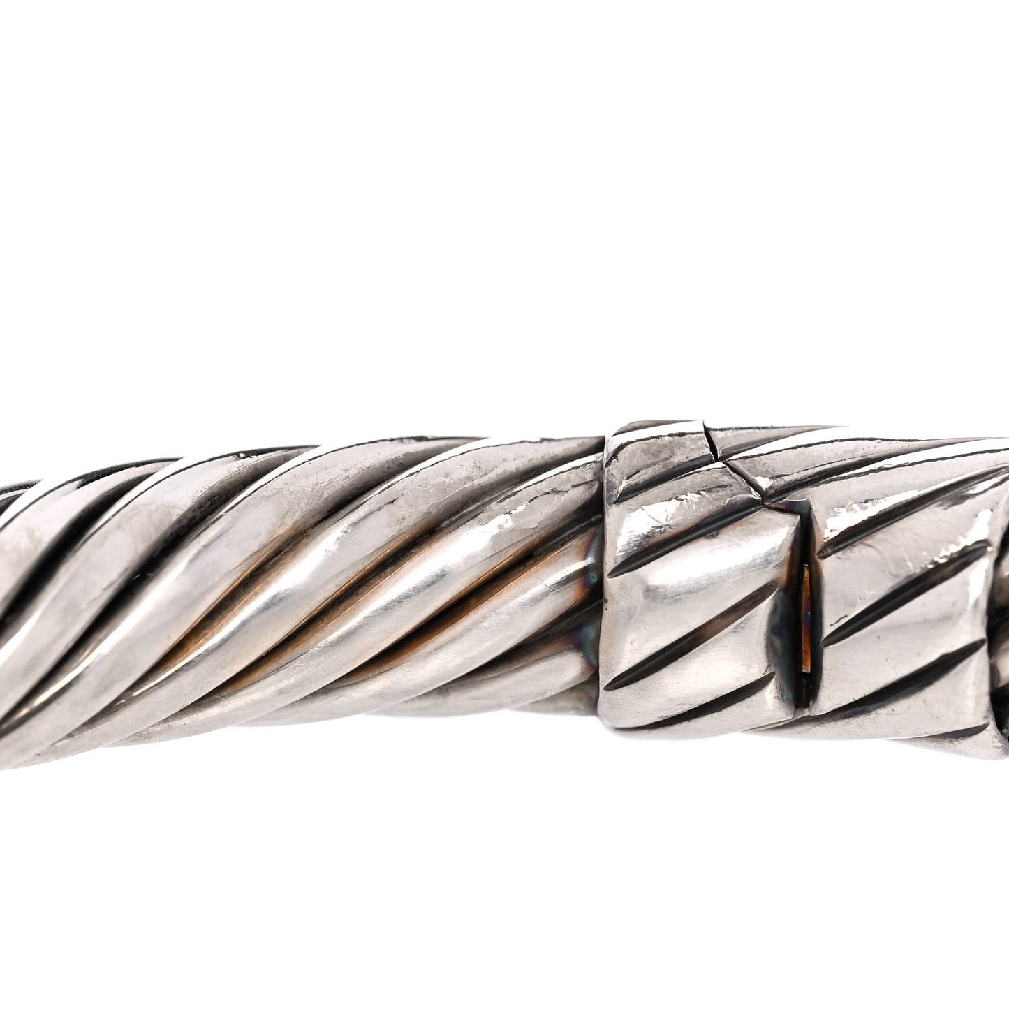 Sterling Silver 14K Yellow Gold 10mm Cable Classics Bracelet