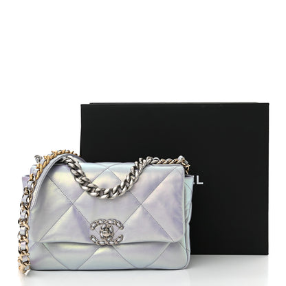 Chanel Iridescent Calfskin Quilted Medium Chanel 19 Flap Light Purple 11 of 11