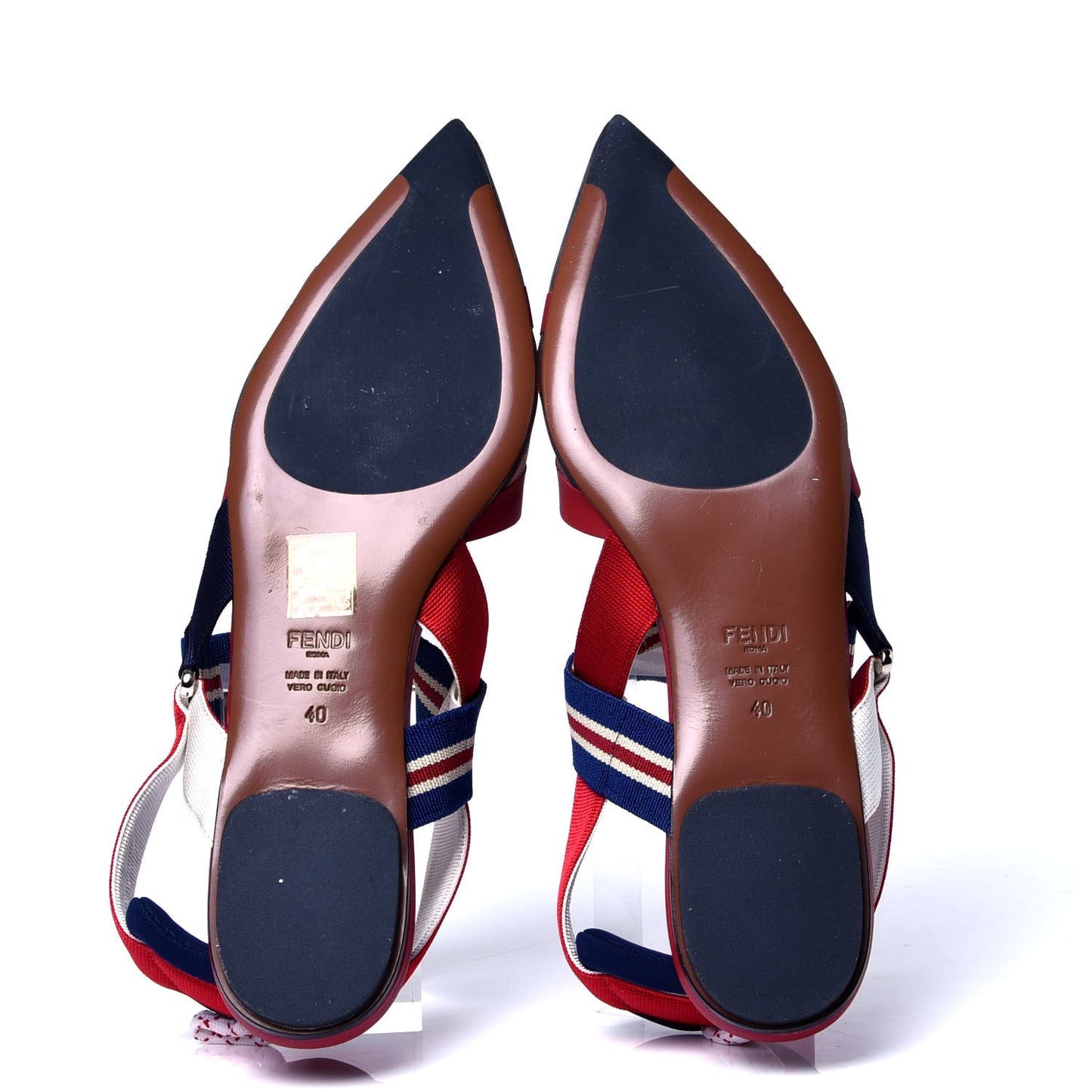Technical Mesh FF Colibri Slingback Ballerina Flats 40 Tobacco Moro Saffiro Ciliegia