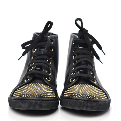 Louis Vuitton Calfskin Studded Punchy High Top Sneakers 36 Black 2 of 9