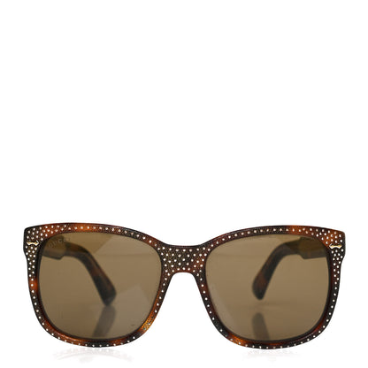 Gucci Rhinestone Acetate Square Sunglasses 3871/S Tortoise 2 of 8
