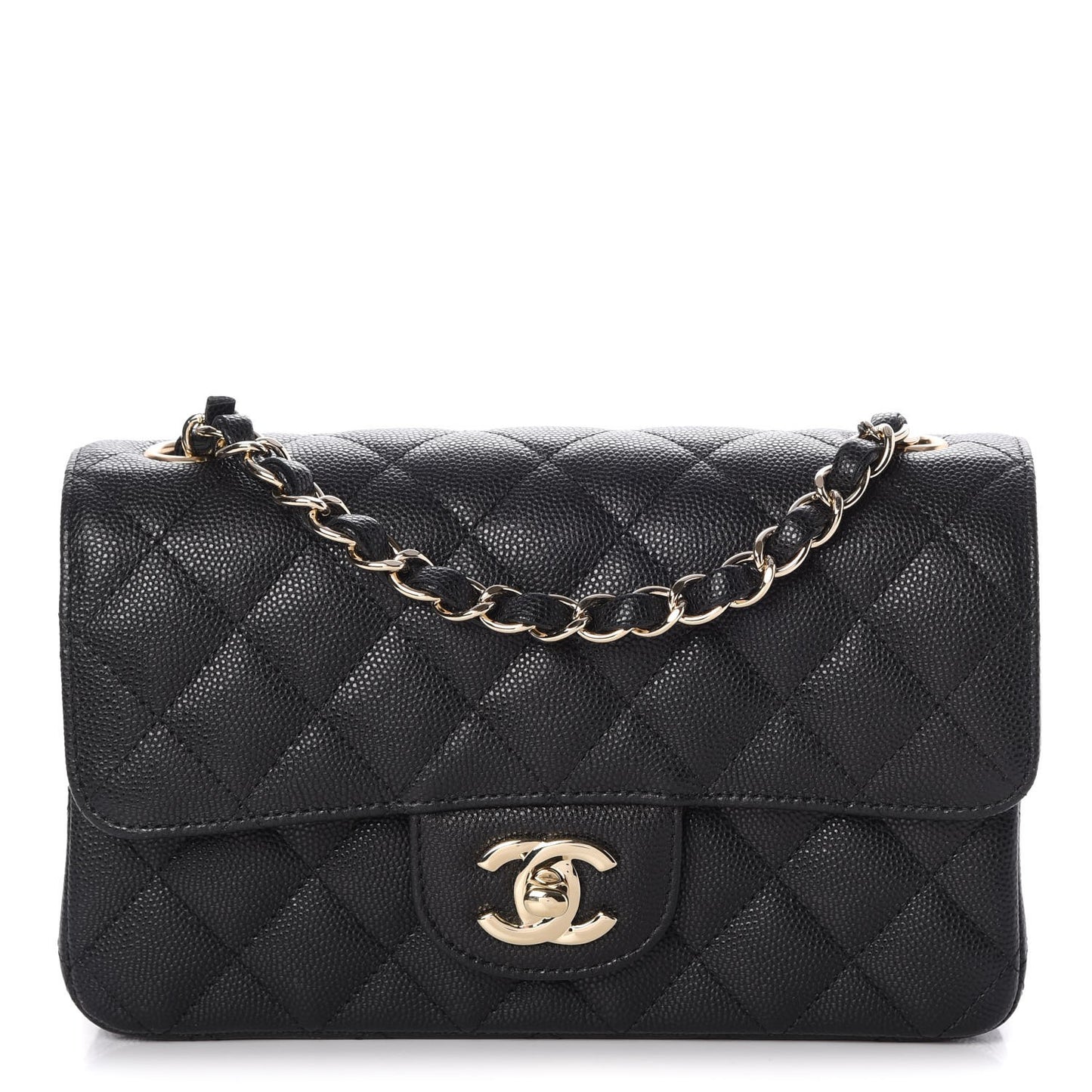 Caviar Quilted Mini Rectangular Flap Black