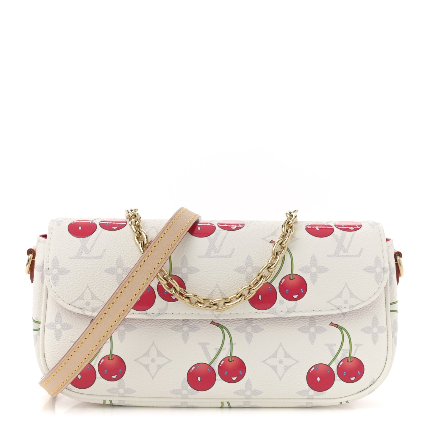 LV X TM Monogram Cerises Ivy Wallet On Chain White