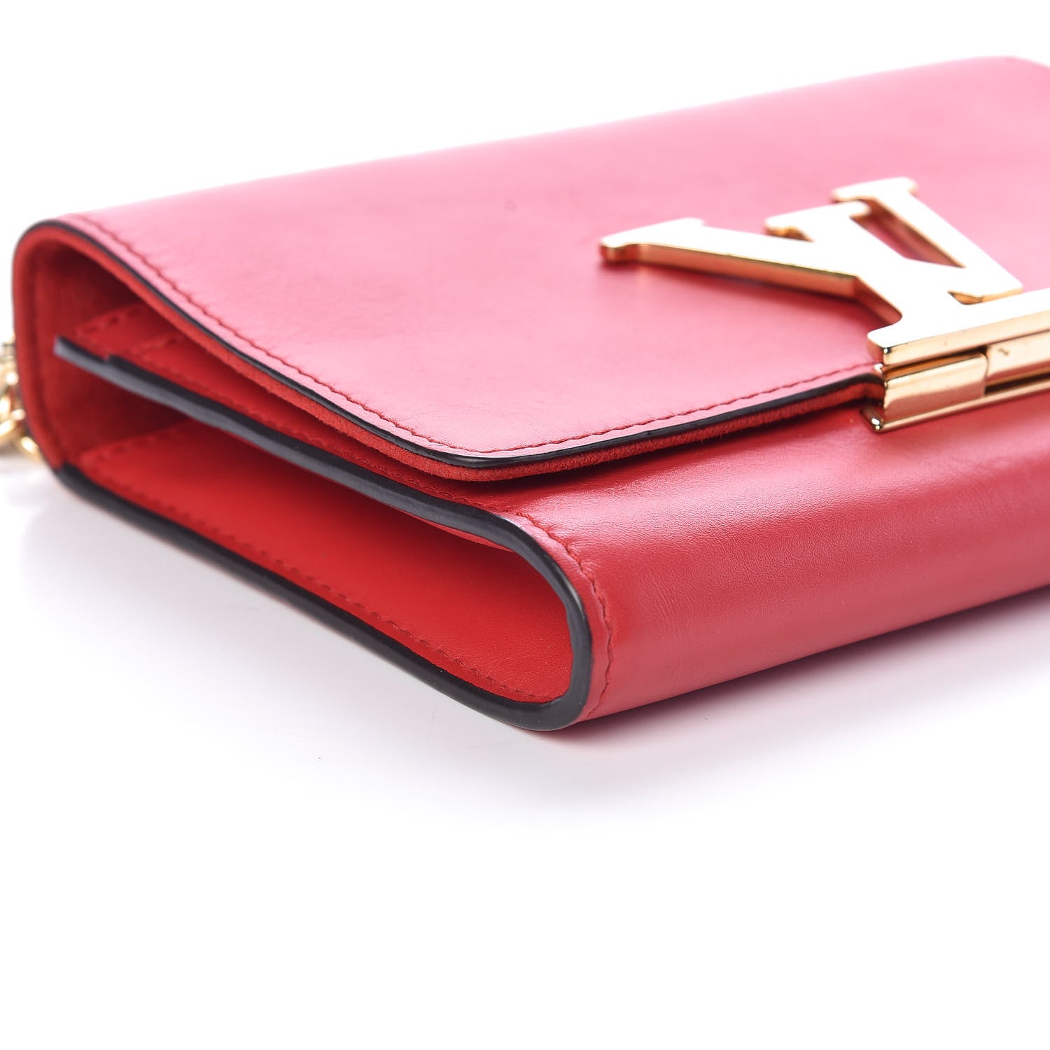 Louis Vuitton Calfskin Chain Louise MM Red 8 of 9