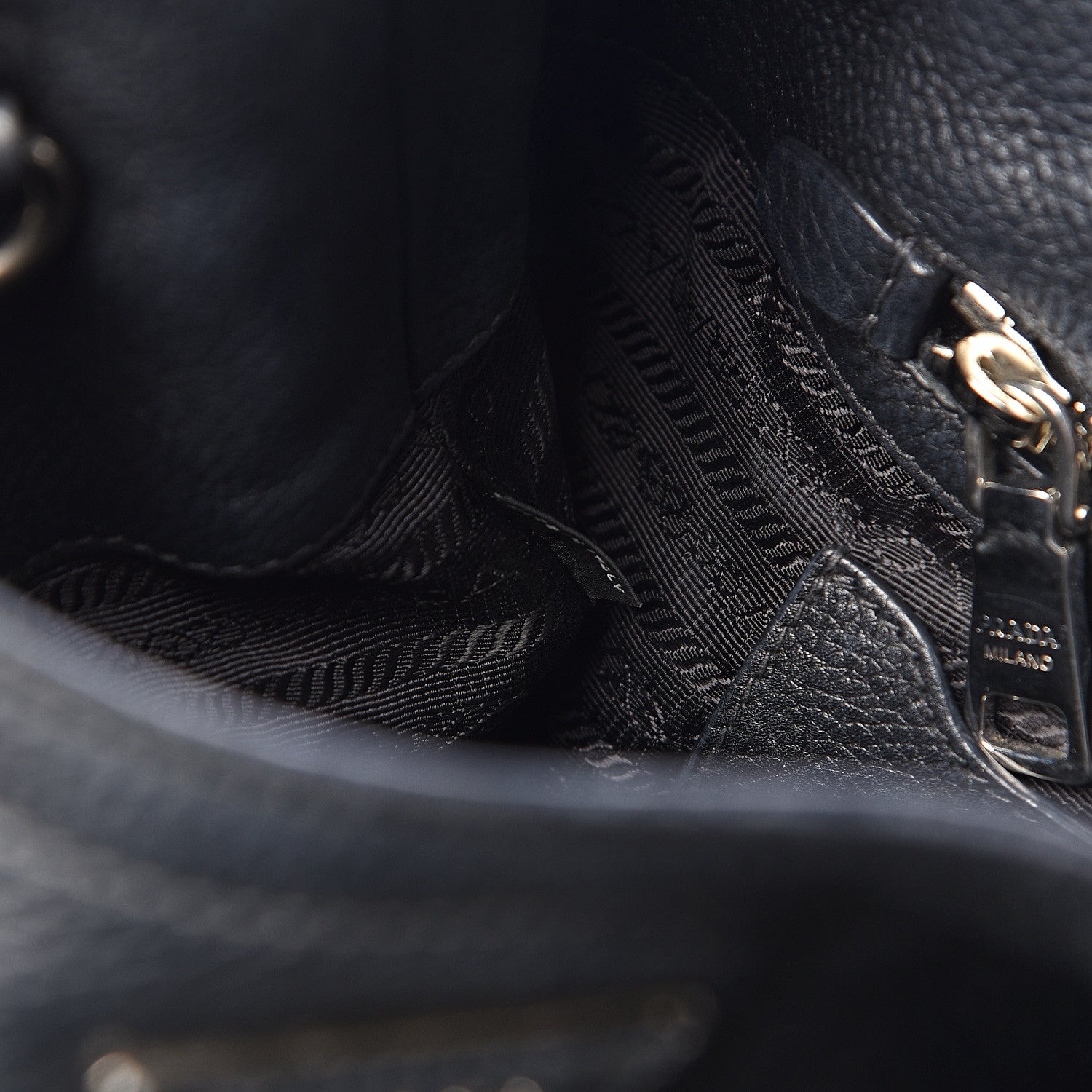 Prada Vitello Daino Shoulder Bag Black 8 of 12