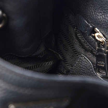 Prada Vitello Daino Shoulder Bag Black 8 of 12