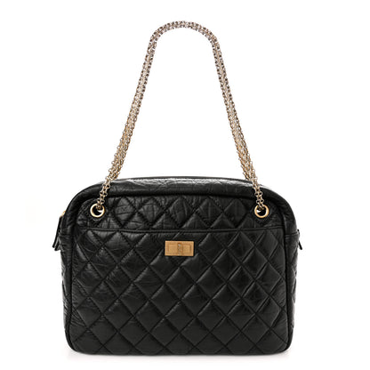 Chanel Aged Calfskin Quilted Large Reissue Camera Case Black 1 of 10