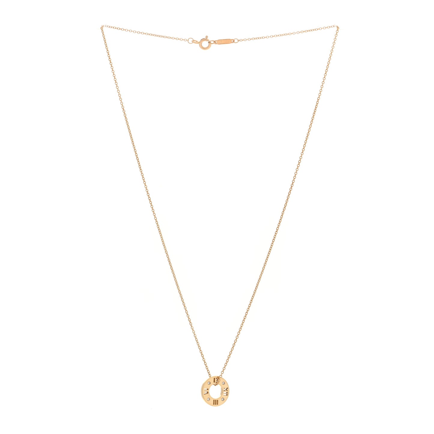 18K Yellow Gold Diamond Atlas Pierced Pendant Necklace