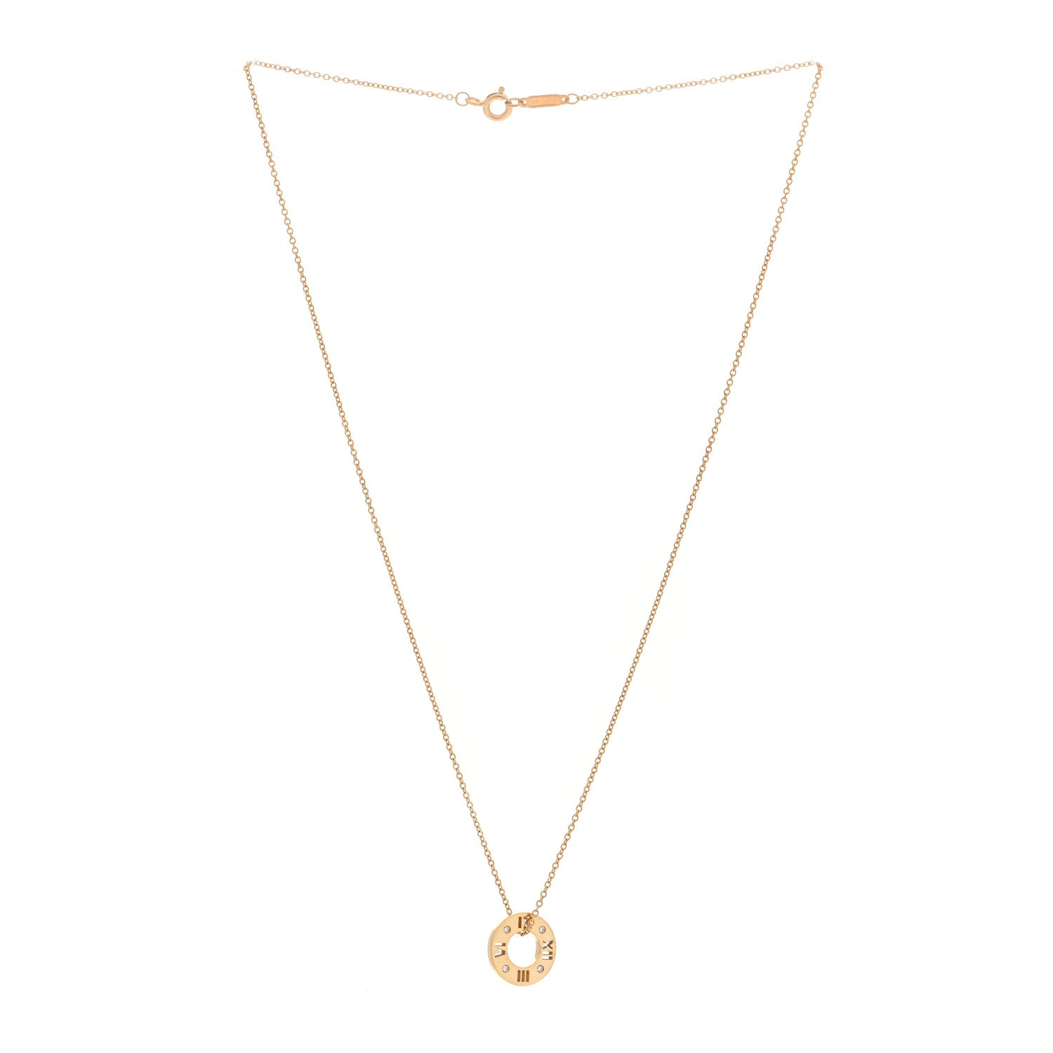 Tiffany 18K Yellow Gold Diamond Atlas Pierced Pendant Necklace 3 of 6