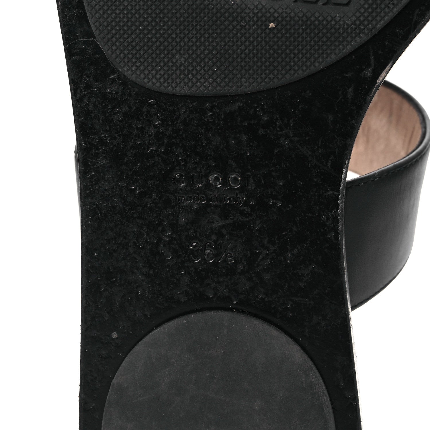 Gucci Calfskin GG Marmont Thong Sandals 36.5 Black 8 of 13