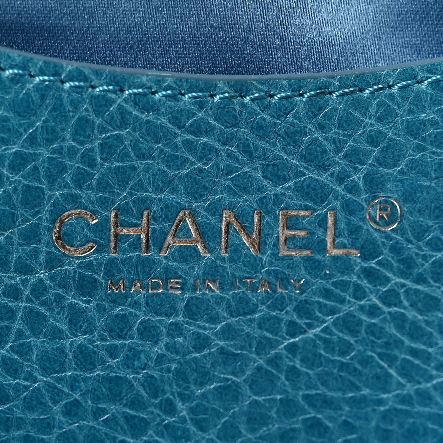 Glazed Calfskin Large On The Road Large Frame Tote Blue