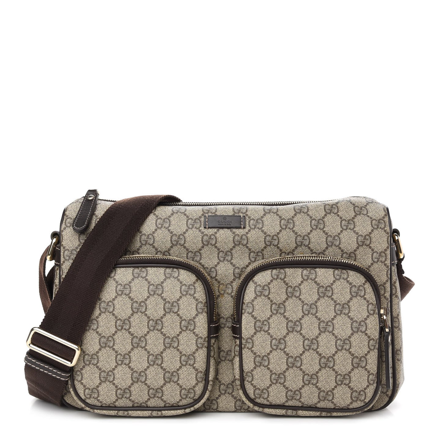 GG Plus Monogram Front Pocket Messenger Dark Brown