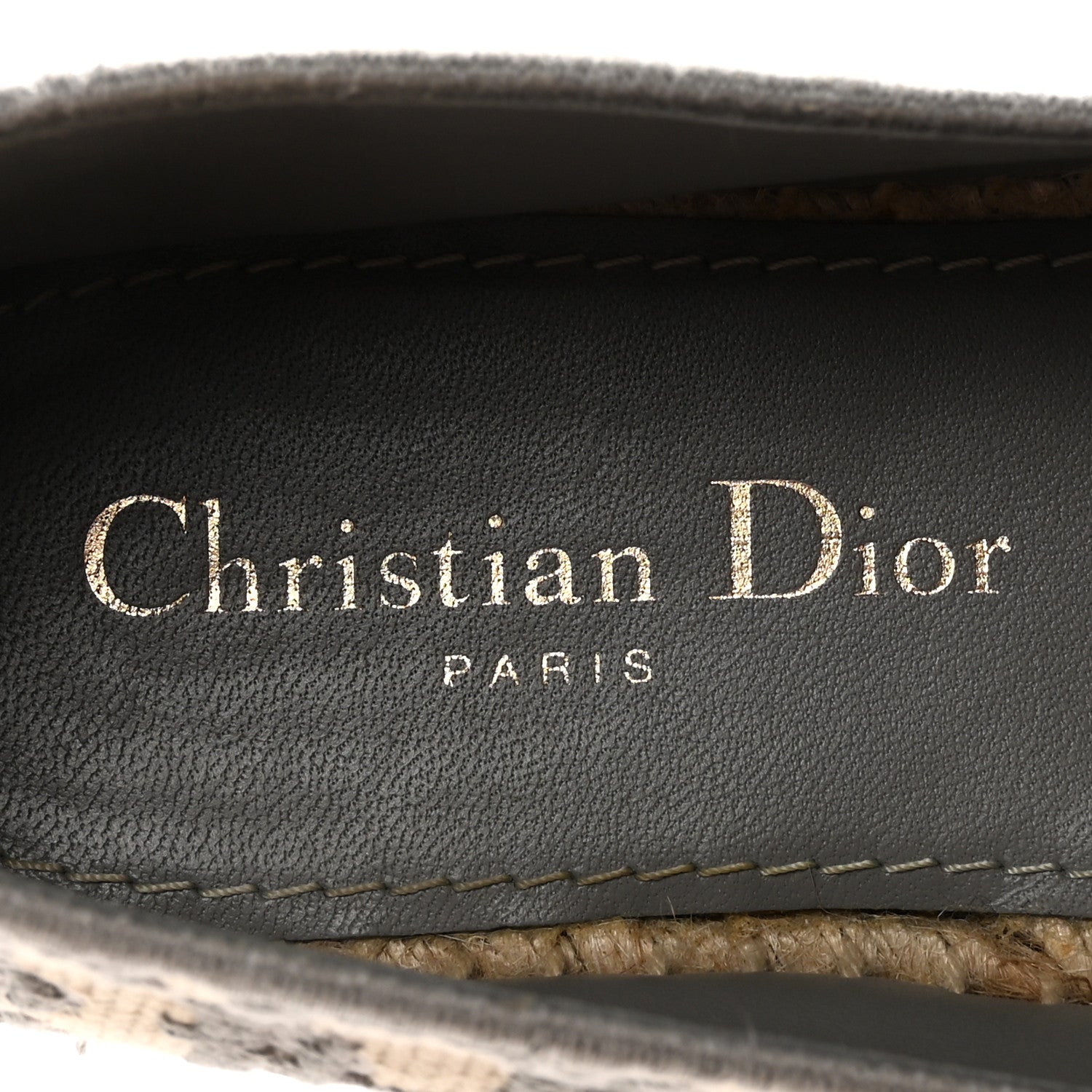 Christian Dior Oblique Embroidered Granville 15mm Espadrilles 35.5 Grey Stone 8 of 10