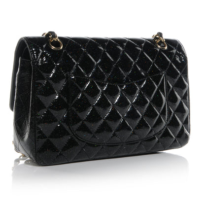 Chanel Glitter Patent Quilted Evening Star Medium Double Flap Black 3 of 9