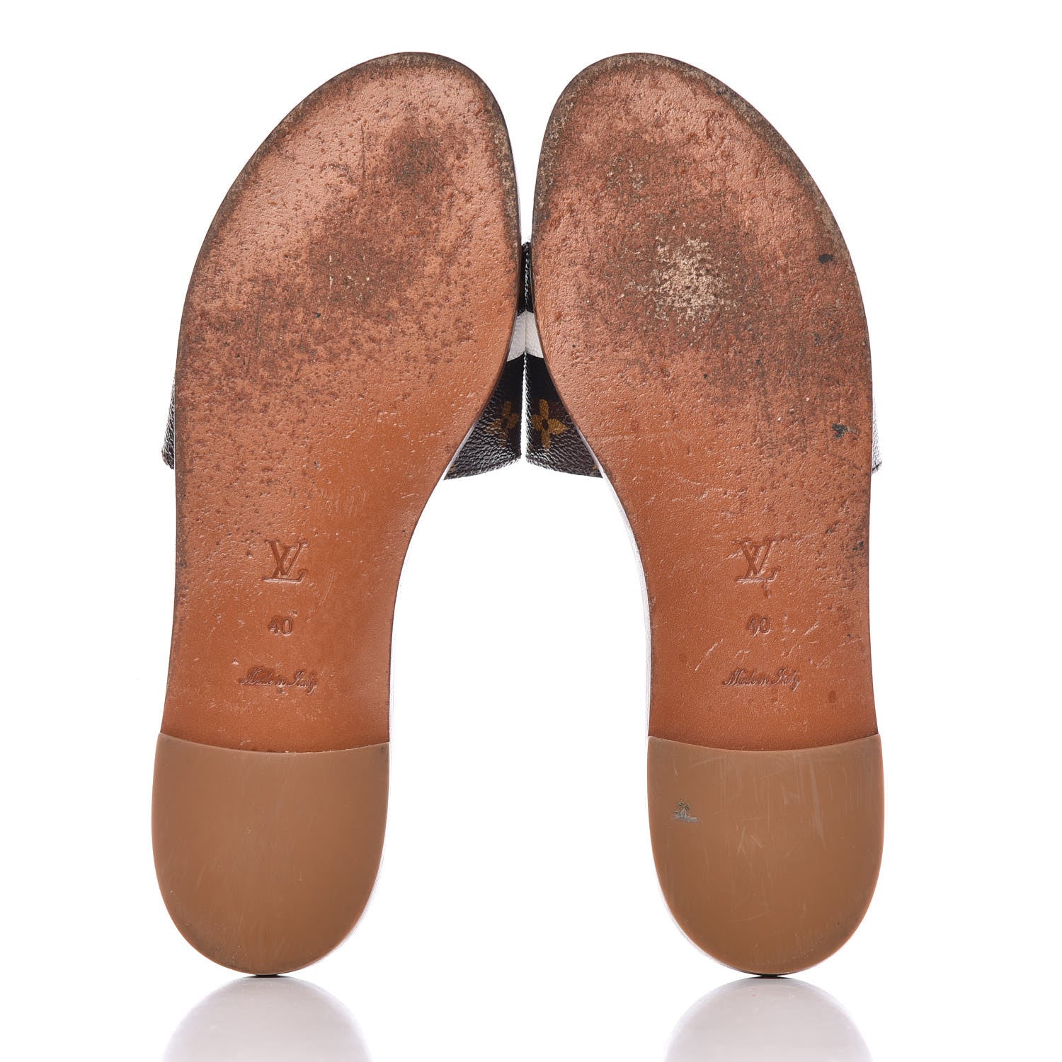 Louis Vuitton Patent Monogram Lock It Flat Mules 40 Black White 5 of 13