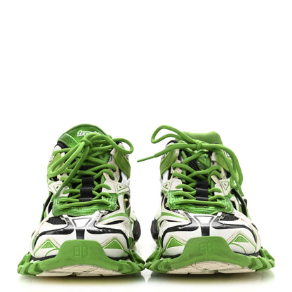 Balenciaga Rubber Mesh Tri-Color Clear Sole Mens Track.2 Open Sneakers 43 Green Black White 3 of 8