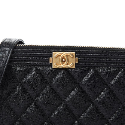 Chanel Caviar Quilted Small Boy Clutch With Chain Black 11 of 11