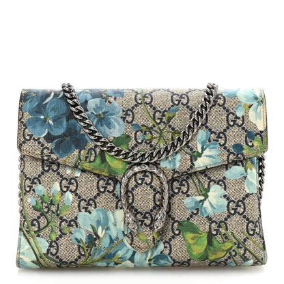Gucci GG Supreme Monogram Blooms Mini Dionysus Chain Wallet Beige Blue Navy Vintage Blue 1 of 10