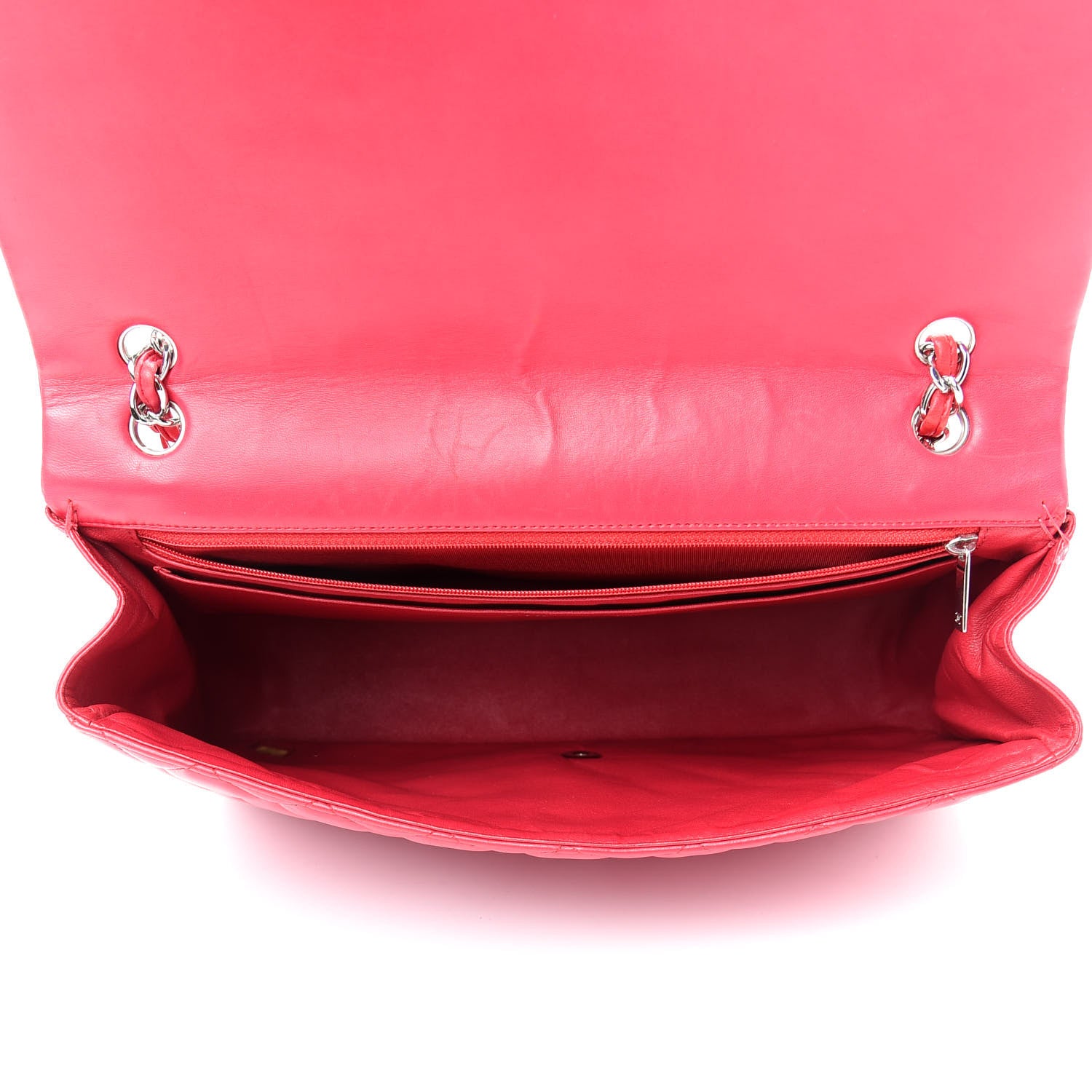 Chanel Lambskin Quilted Maxi Single Flap Fuchsia 5 of 14
