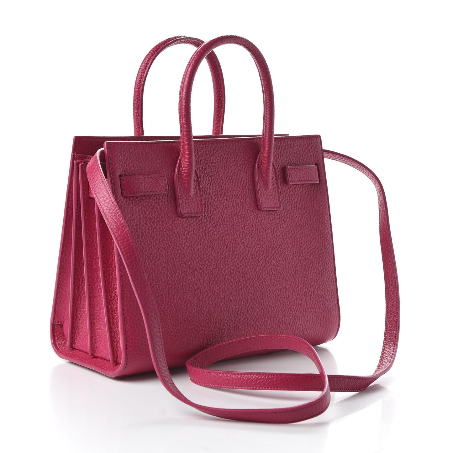 Grained Calfskin Baby Sac De Jour Fuchsia