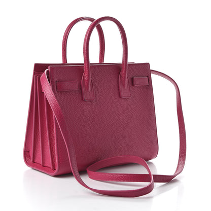 Saint Laurent Grained Calfskin Baby Sac De Jour Fuchsia 4 of 10