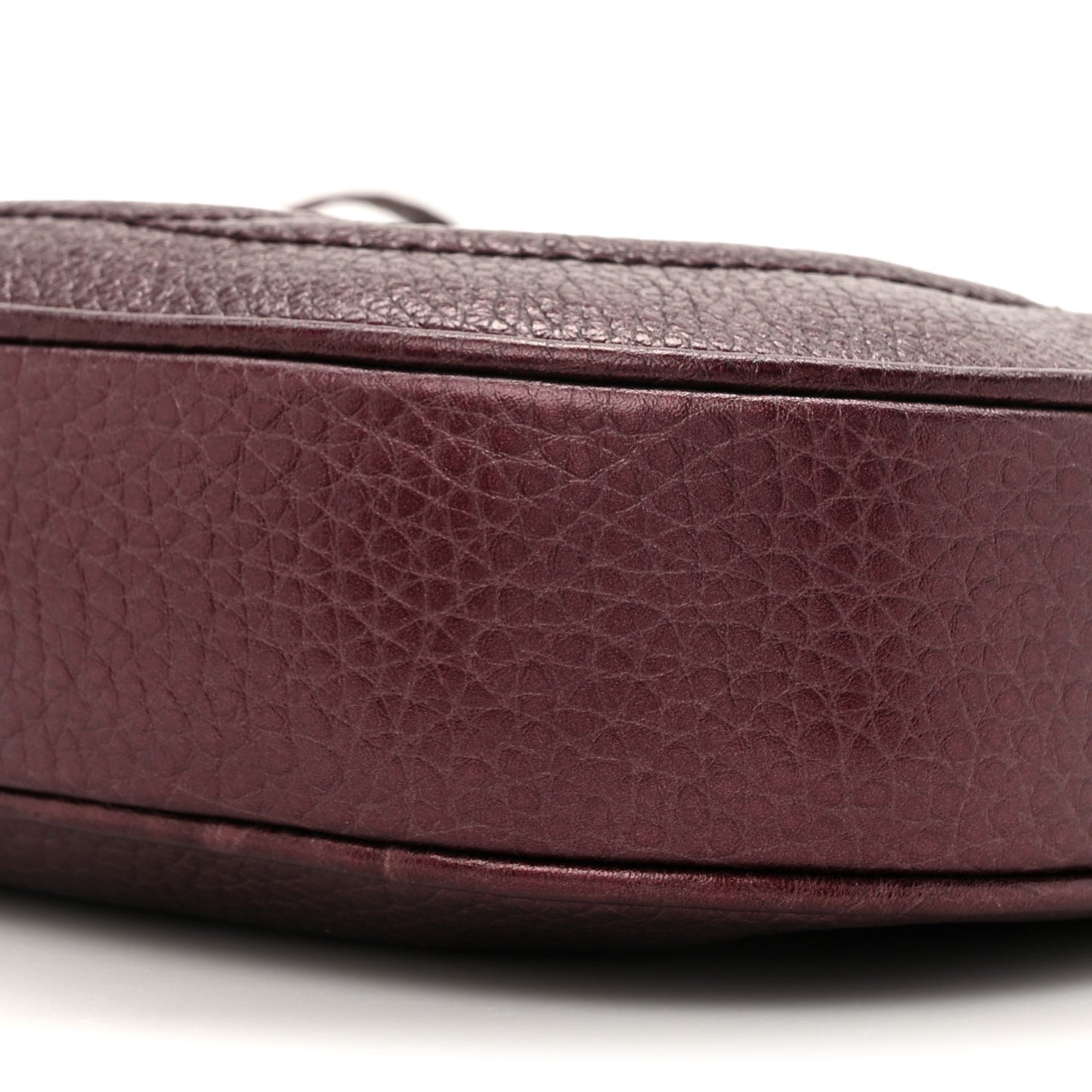 Metallic Pebbled Calfskin Mini Soho Chain Bag Purple