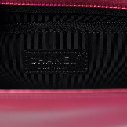 Chanel Metallic Patent Quilted New Medium Boy Flap Fuchsia 6 of 16