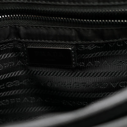 Prada Tessuto Nylon Saffiano Double Snap Buckle Messenger Bag  Black 5 of 9