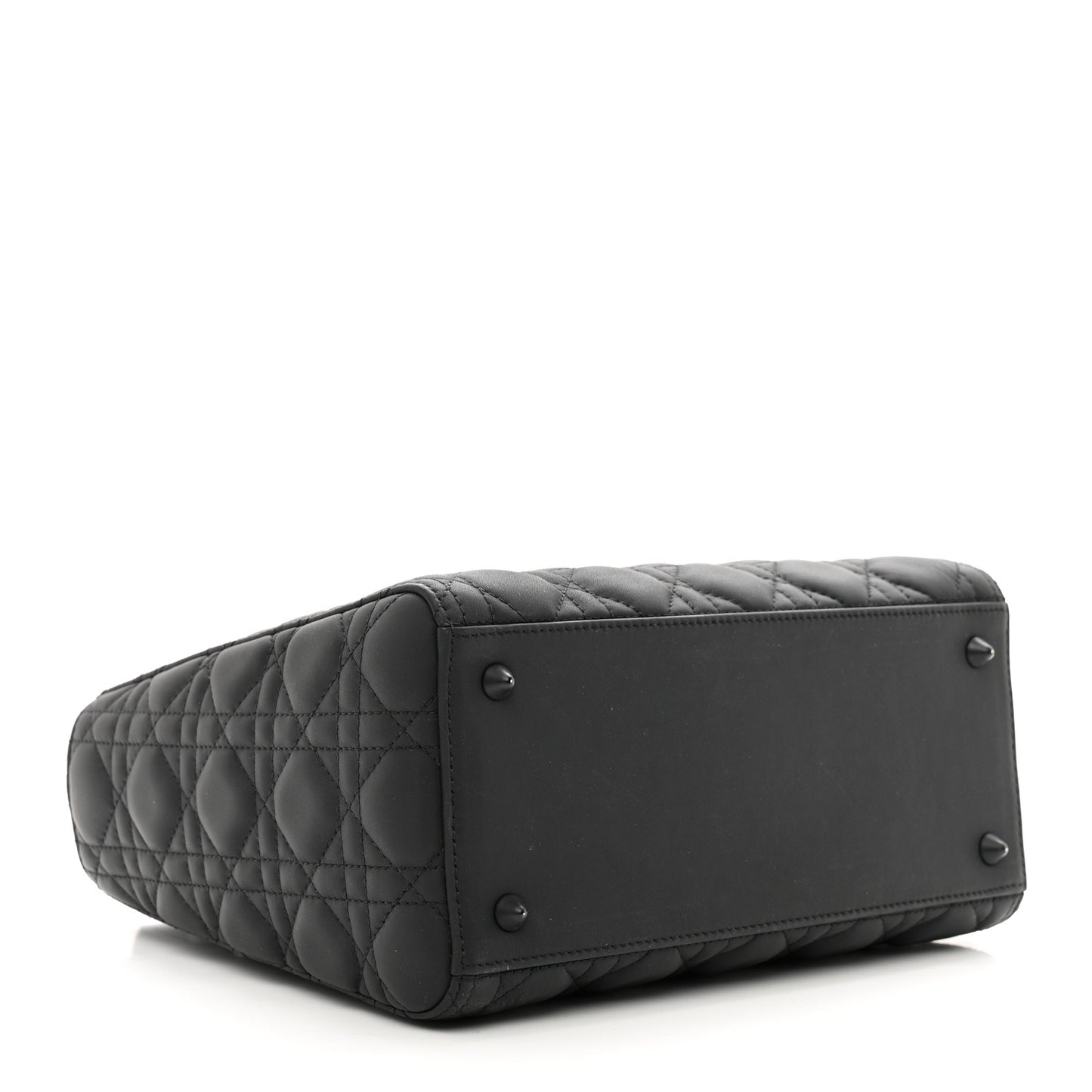 Ultra Matte Calfskin Cannage Medium Lady Dior Black
