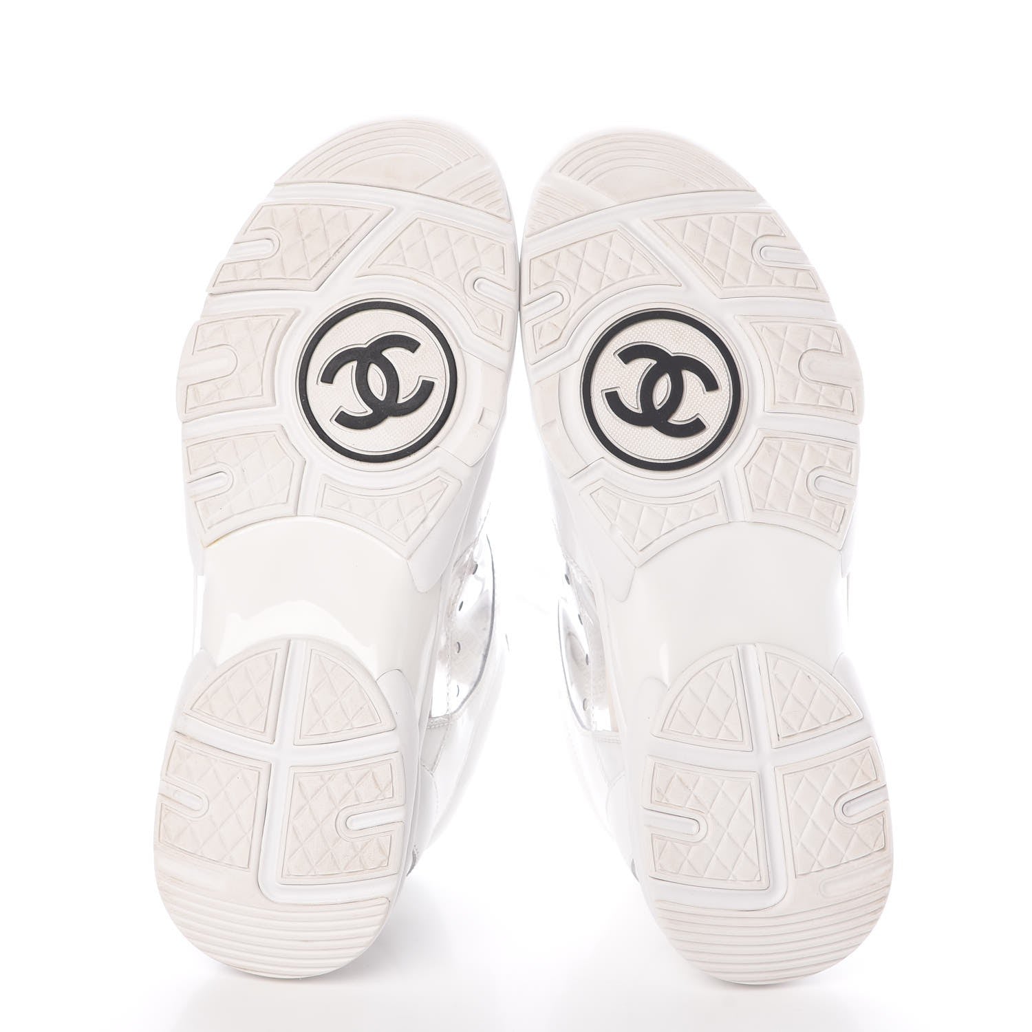 Chanel Calfskin Patent Transparent Womens Sneakers 40 White 5 of 11