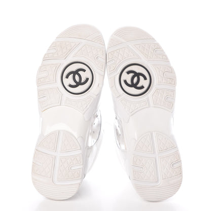 Chanel Calfskin Patent Transparent Womens Sneakers 40 White 5 of 11