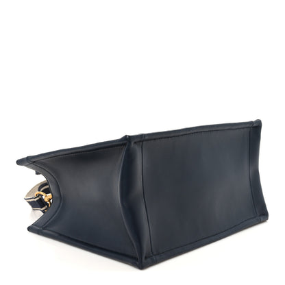 Christian Dior Oblique Calfskin Small Book Tote With Strap Blue Multicolor 4 of 10