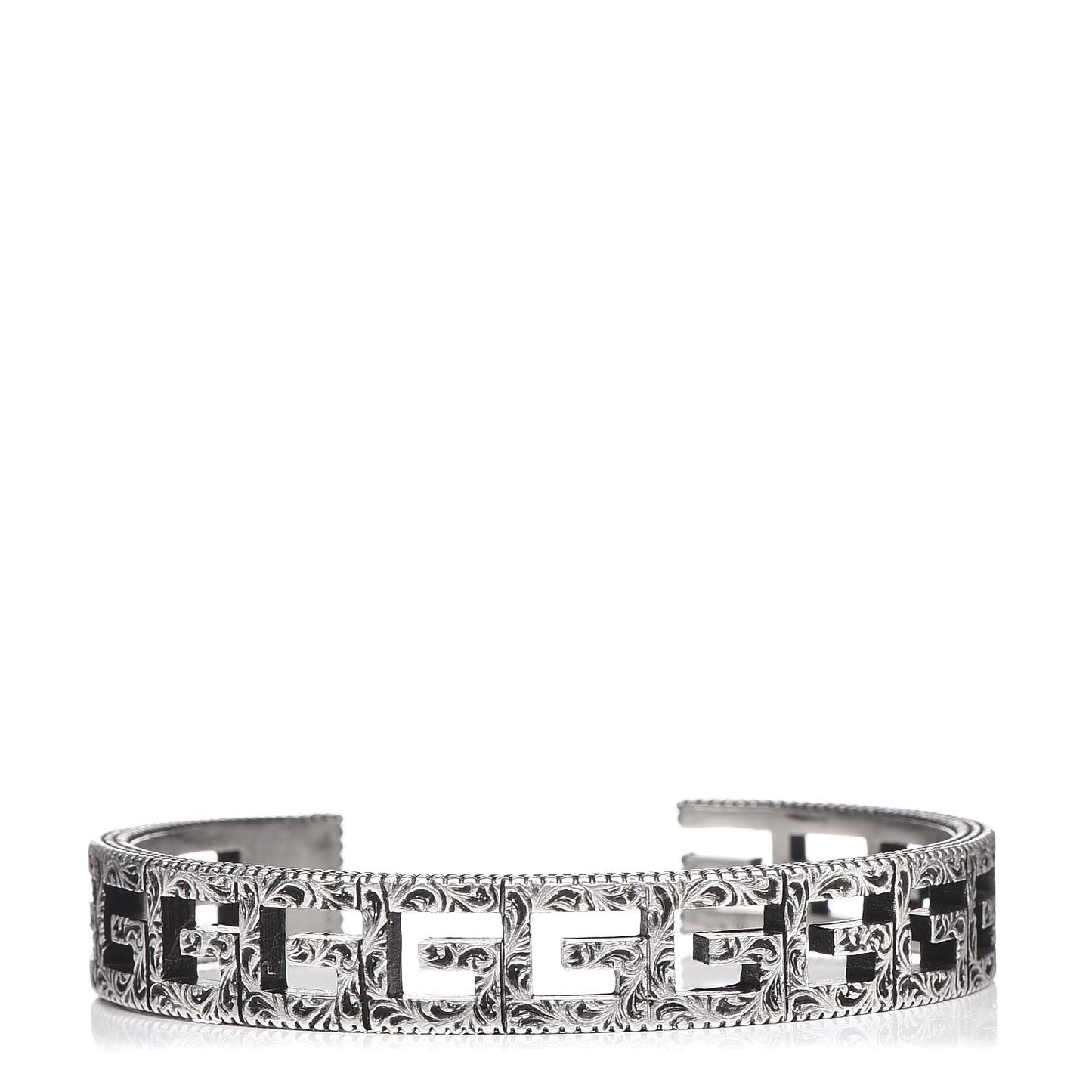 Sterling Silver Square G Motif Cuff Bracelet