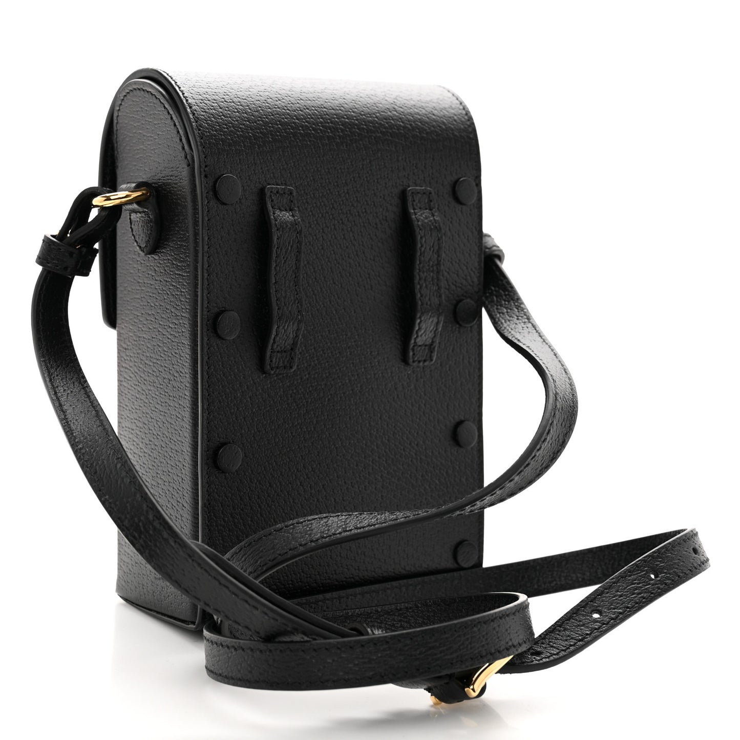 Dollar Calfskin Vertical Horsebit 1955 Crossbody Bag Black