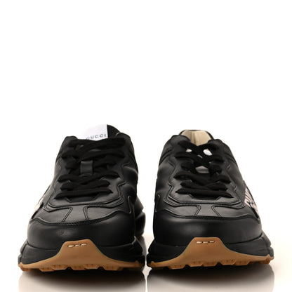 Gucci Calfskin Gucci Band Printed Mens Rhyton Sneakers 7 Apollo Black 2 of 9