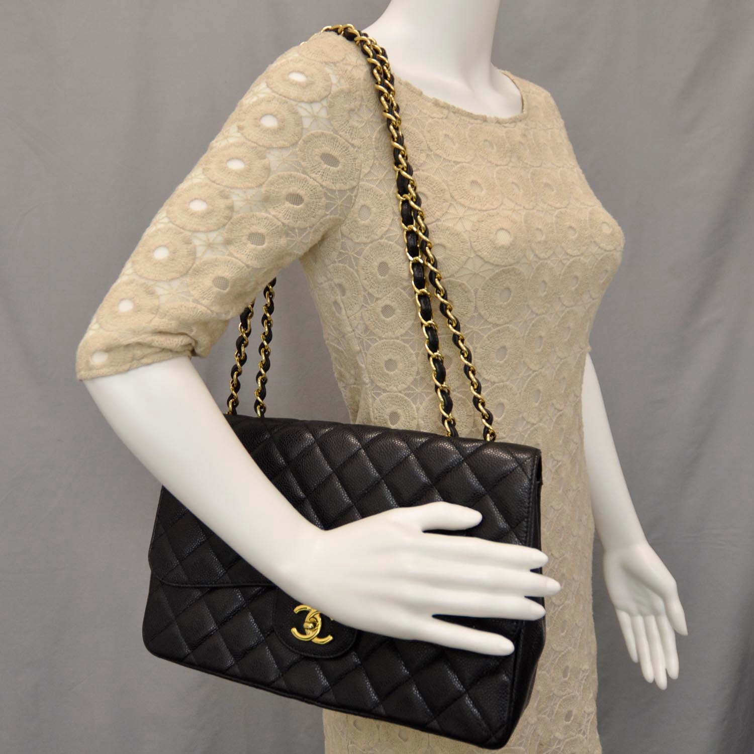 Chanel Caviar Jumbo Single Flap Black 2 of 11