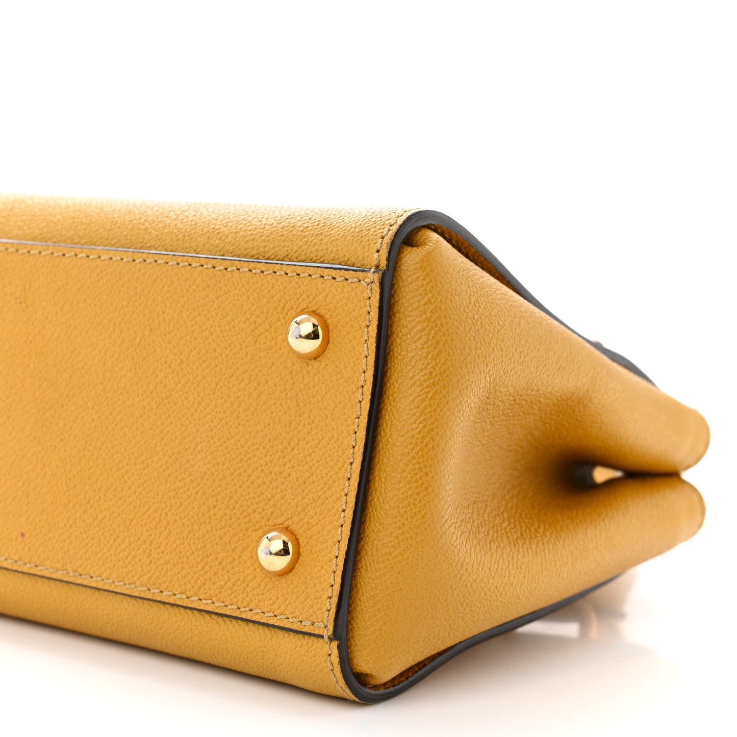 Soft Grain Calfskin Small Buckle Tote Bright Straw