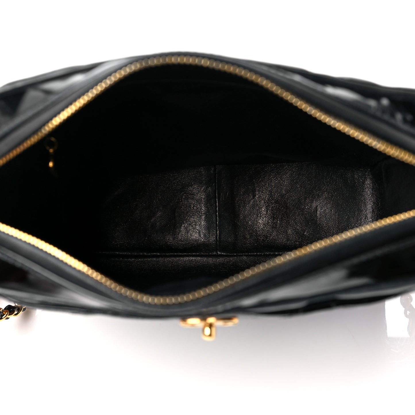 Patent Quilted Tassel Camera Case Black