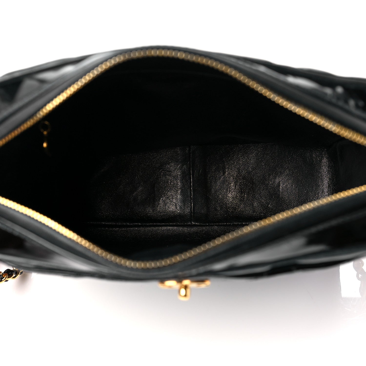Chanel Patent Quilted Tassel Camera Case Black 4 of 9