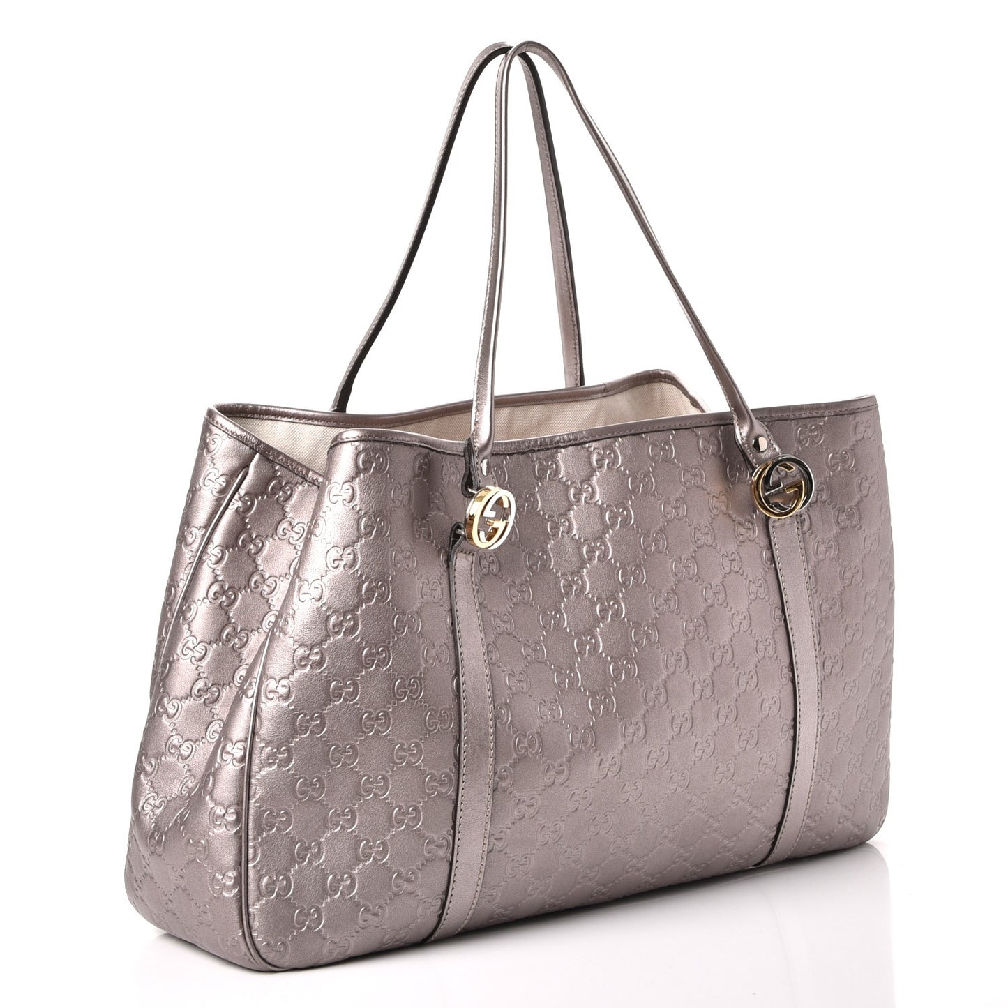 Metallic Guccissima Large GG Twins Tote Mauve