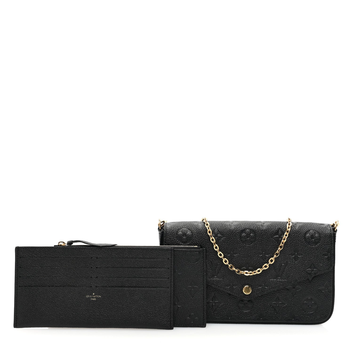 Louis Vuitton Empreinte Pochette Felicie Chain Wallet Black 3 of 10