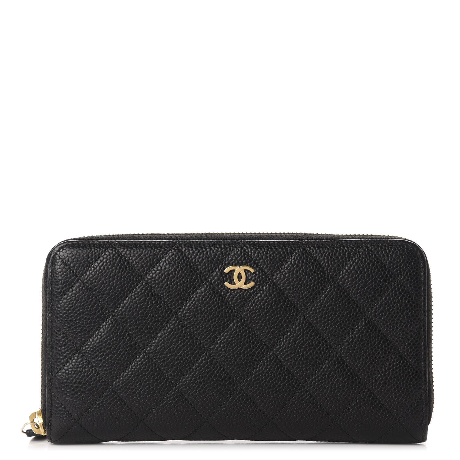 Chanel Caviar Quilted Large Gusset Zip Around Wallet Black 1 of 8