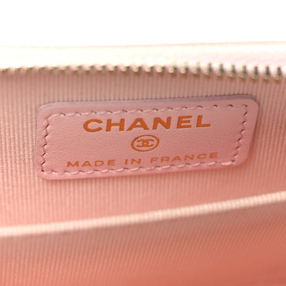 Chanel Caviar Quilted Zip Coin Purse Wallet Light Pink 6 of 9