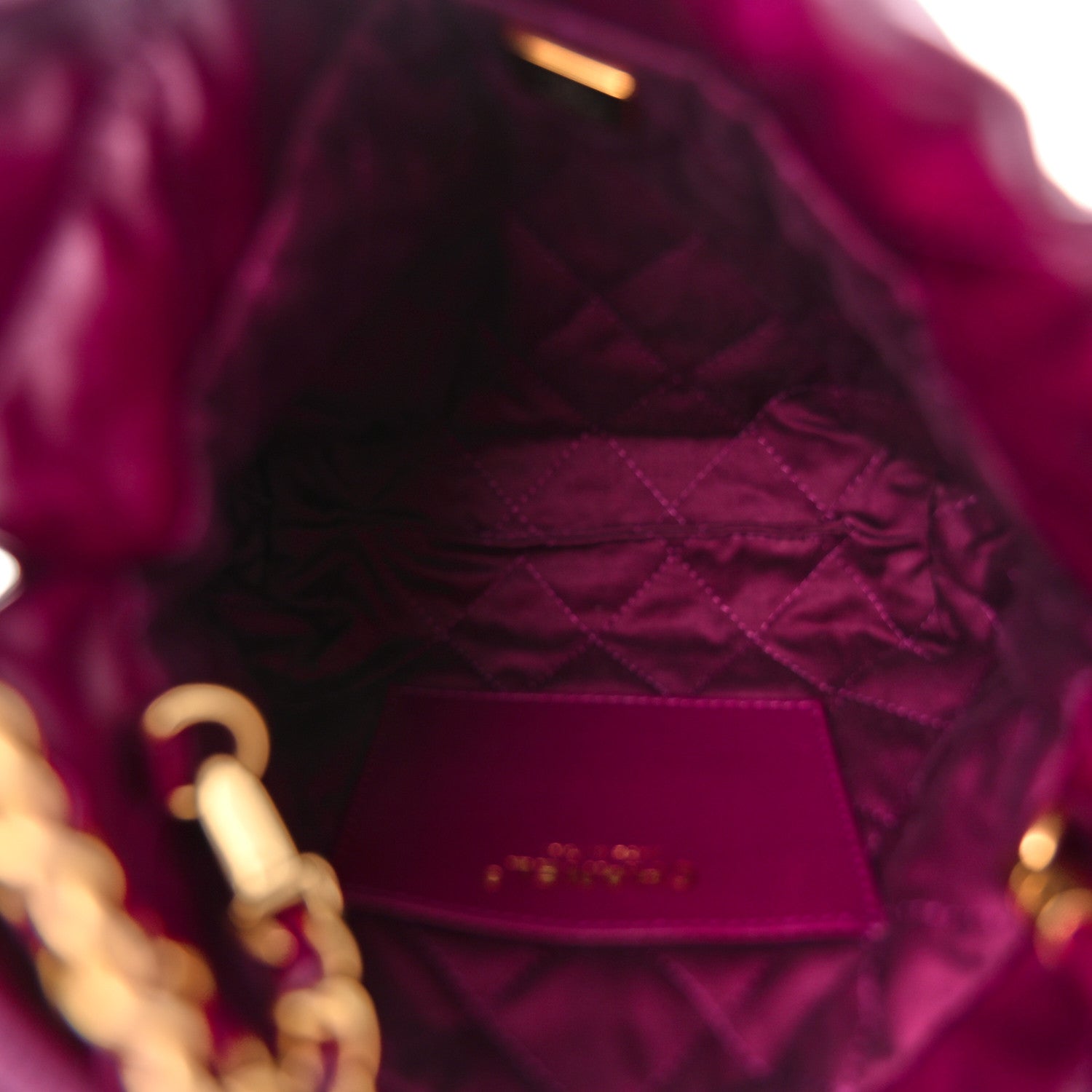 Chanel Shiny Calfskin Quilted Mini Chanel 22 Dark Purple 5 of 10