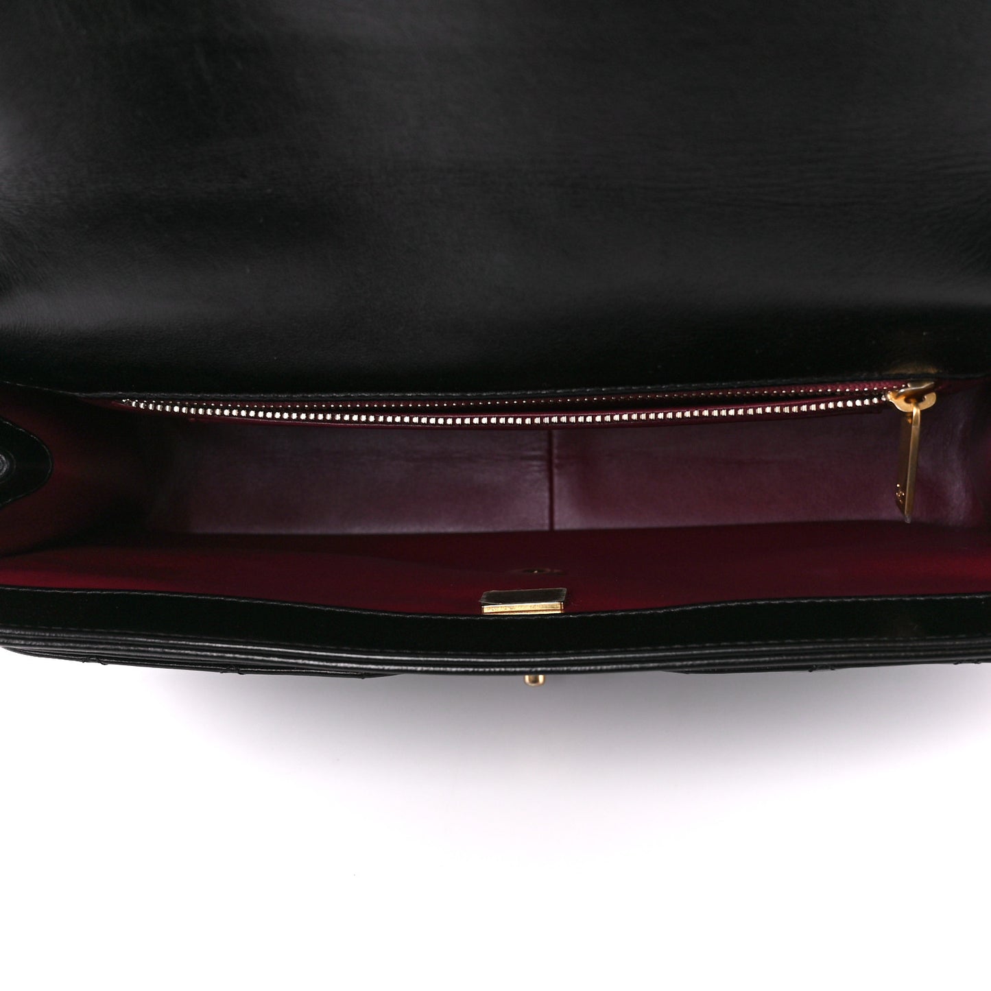 Shiny Lambskin Quilted Pocket Flap Black