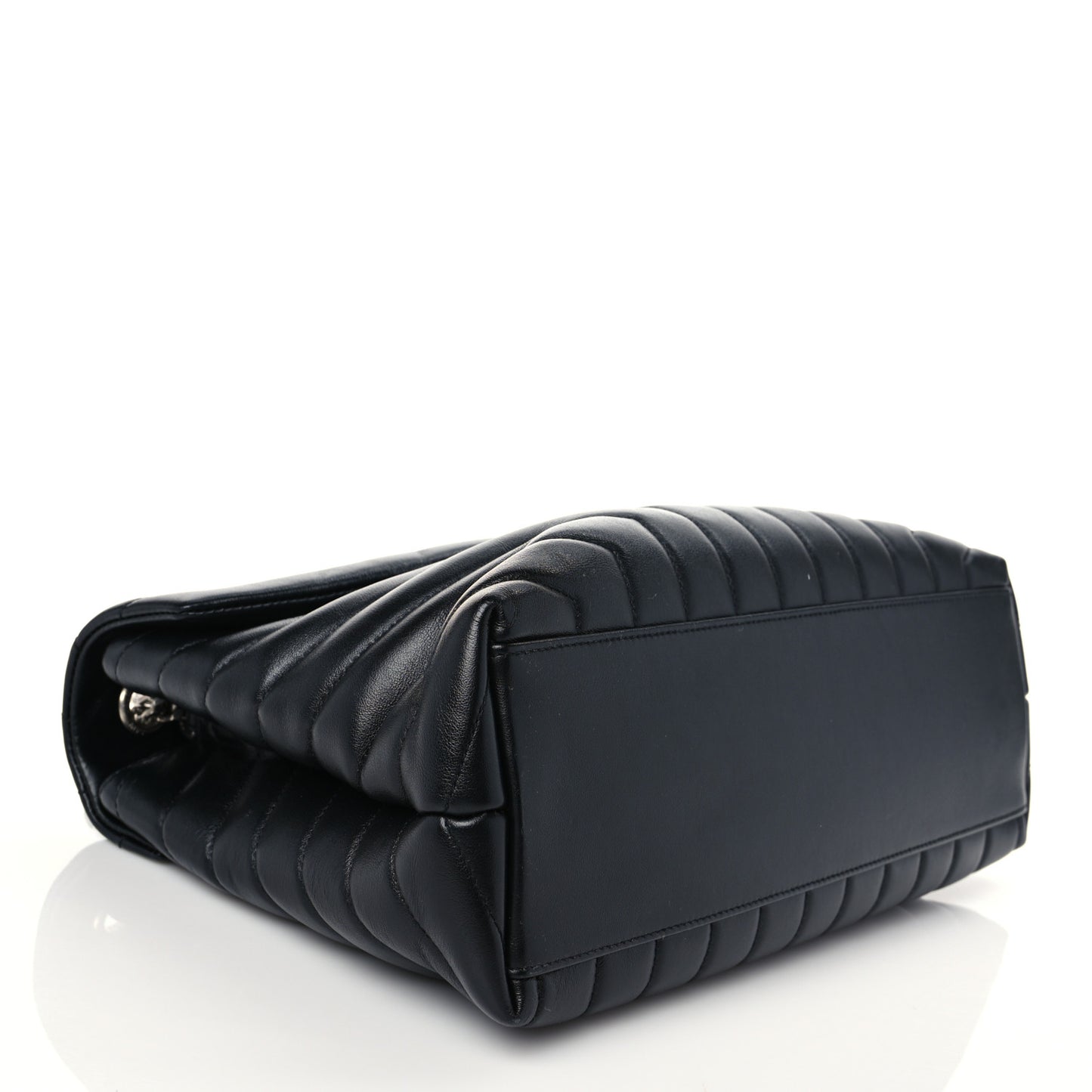 Calfskin Y Quilted Monogram Medium Loulou Chain Satchel Black