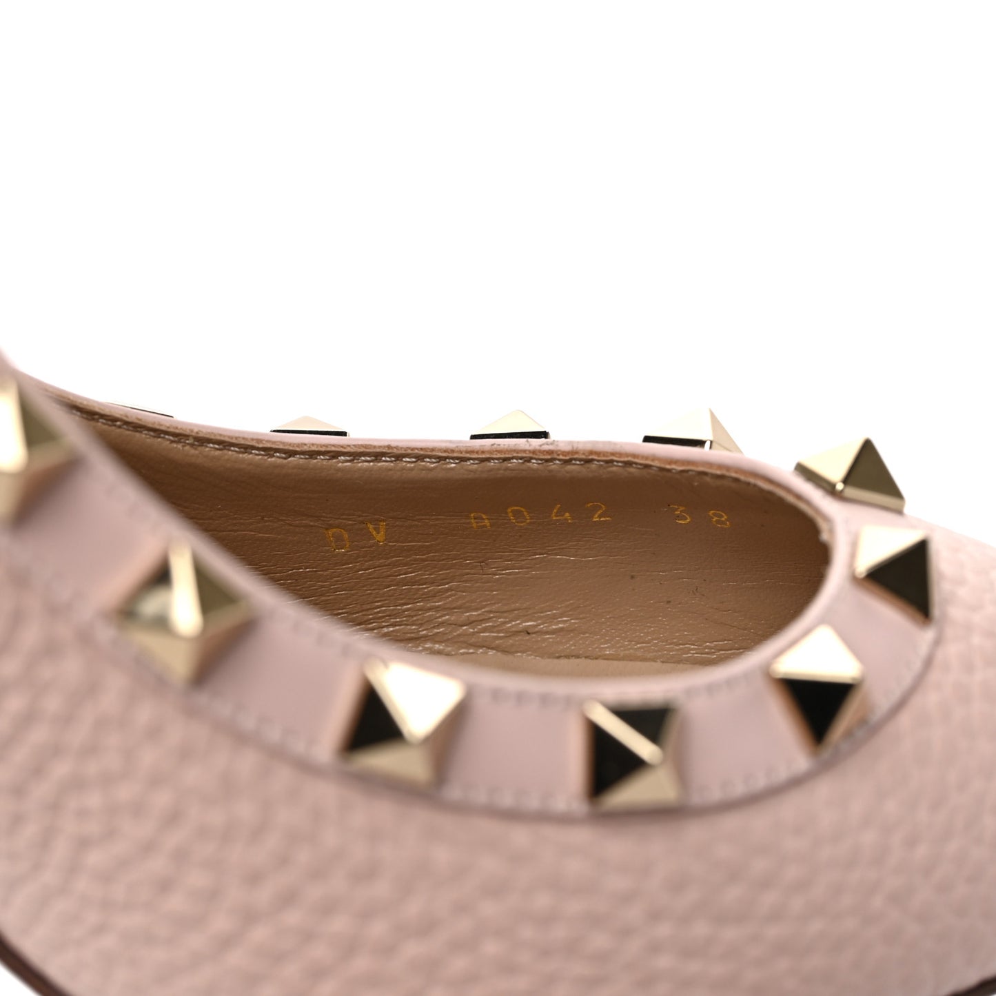 Pebbled Calfskin Rockstud 85mm Pumps 38 Rose Quartz