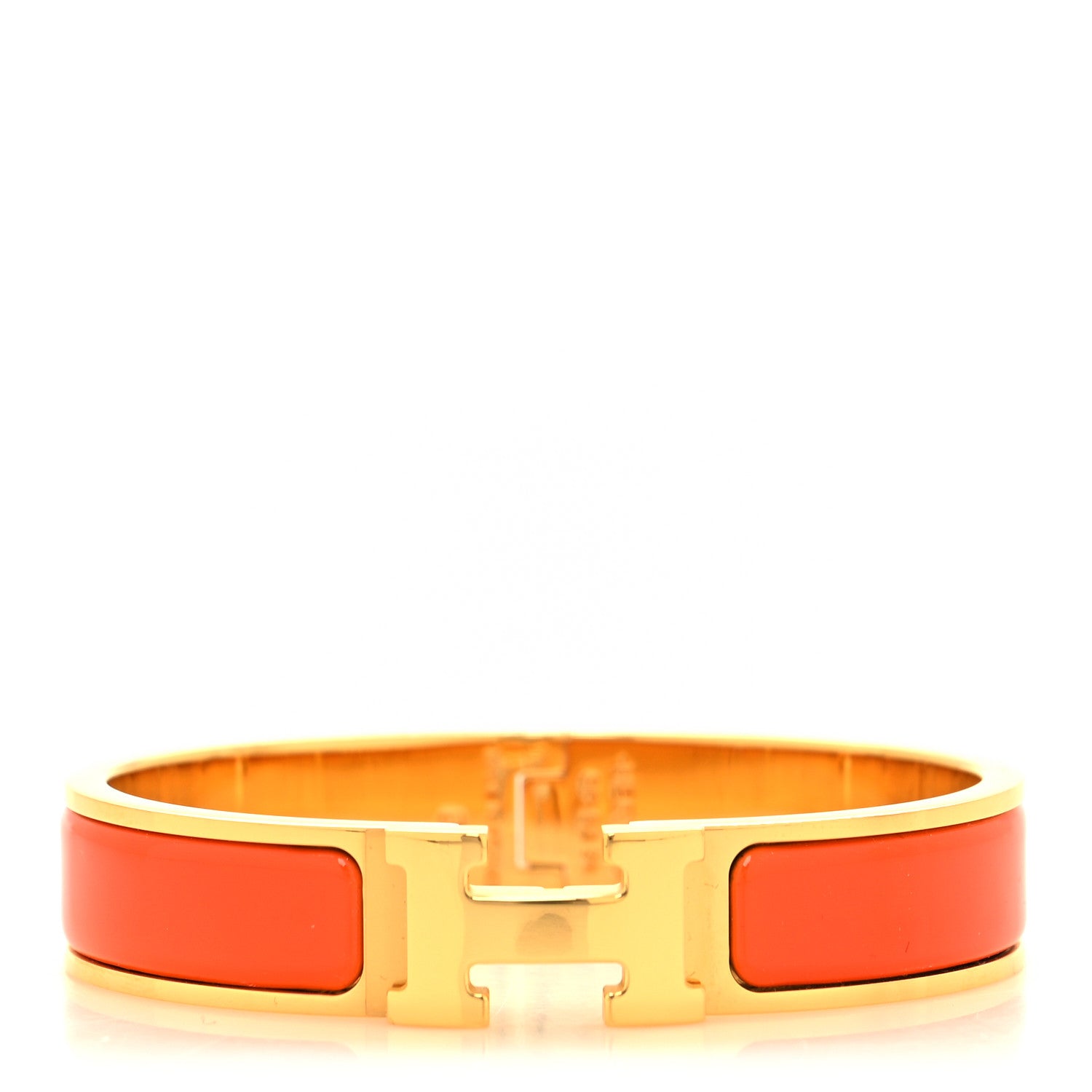 Hermes Enamel Narrow Clic Clac H Bracelet PM Orange 1 of 5
